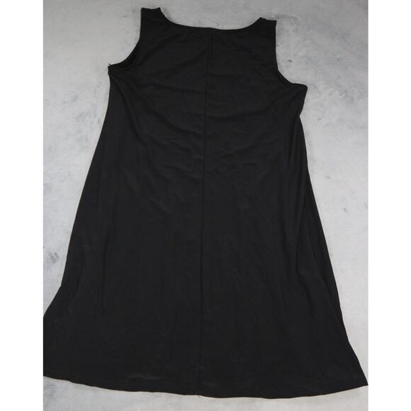 Roz & Ali Black Sleeveless Dress Women’s Pearl Embellished A-Line Tank Style L - Picture 8 of 9